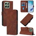 For Honor X6b Crossbody 3D Embossed Flip Leather Phone Case(Brown) - 1