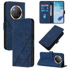 For Honor X9C 5G Global Crossbody 3D Embossed Flip Leather Phone Case(Blue) - 1