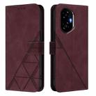 For Honor 300 Crossbody 3D Embossed Flip Leather Phone Case(Wine Red) - 2