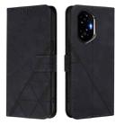 For Honor 300 Crossbody 3D Embossed Flip Leather Phone Case(Black) - 2