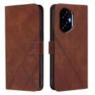 For Honor 300 Crossbody 3D Embossed Flip Leather Phone Case(Brown) - 2