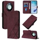 For Honor X9C Smart Global Crossbody 3D Embossed Flip Leather Phone Case(Wine Red) - 1