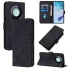 For Honor X9C Smart Global Crossbody 3D Embossed Flip Leather Phone Case(Black) - 1