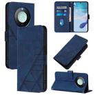 For Honor X9C Smart Global Crossbody 3D Embossed Flip Leather Phone Case(Blue) - 1
