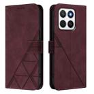 For Honor X8c 4G Global Crossbody 3D Embossed Flip Leather Phone Case(Wine Red) - 2