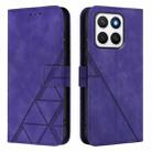 For Honor X8c 4G Global Crossbody 3D Embossed Flip Leather Phone Case(Purple) - 2
