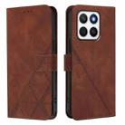 For Honor X8c 4G Global Crossbody 3D Embossed Flip Leather Phone Case(Brown) - 2
