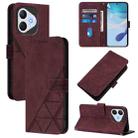 For Honor 400 Lite Crossbody 3D Embossed Flip Leather Phone Case(Wine Red) - 1