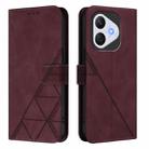 For Honor 400 Lite Crossbody 3D Embossed Flip Leather Phone Case(Wine Red) - 2