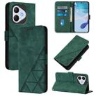 For Honor 400 Lite Global Crossbody 3D Embossed Flip Leather Phone Case(Dark Green) - 1