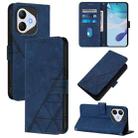 For Honor 400 Lite Global Crossbody 3D Embossed Flip Leather Phone Case(Blue) - 1