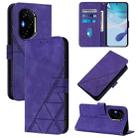 For Honor 400 Global 156.5mm Crossbody 3D Embossed Flip Leather Phone Case(Purple) - 1