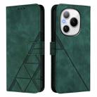 For Honor Power 5G Crossbody 3D Embossed Flip Leather Phone Case(Dark Green) - 2