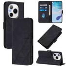 For Honor Power 5G Crossbody 3D Embossed Flip Leather Phone Case(Black) - 1