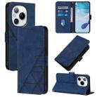 For Honor Power 5G Crossbody 3D Embossed Flip Leather Phone Case(Blue) - 1
