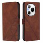 For Honor Power 5G Crossbody 3D Embossed Flip Leather Phone Case(Brown) - 2
