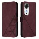 For Honor Play 60 5G Crossbody 3D Embossed Flip Leather Phone Case(Wine Red) - 2
