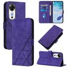 For Honor Play 60 5G Crossbody 3D Embossed Flip Leather Phone Case(Purple) - 1