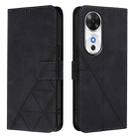 For Honor Play 60 5G Crossbody 3D Embossed Flip Leather Phone Case(Black) - 2