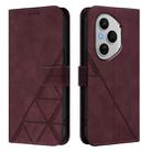 For Honor 400 Pro Global 160.8mm Crossbody 3D Embossed Flip Leather Phone Case(Wine Red) - 2