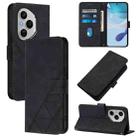 For Honor 400 Pro Global 160.8mm Crossbody 3D Embossed Flip Leather Phone Case(Black) - 1