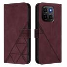 For Honor X6c 4G Crossbody 3D Embossed Flip Leather Phone Case(Wine Red) - 2