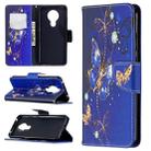 For Nokia 5.3 Colored Drawing Pattern Horizontal Flip Leather Case with Holder & Card Slots & Wallet(Purple Butterfly) - 1