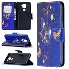 For Xiaomi Redmi Note 9 Colored Drawing Pattern Horizontal Flip Leather Case with Holder & Card Slots & Wallet(Purple Butterfly) - 1