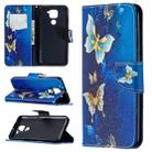 For Xiaomi Redmi Note 9 Colored Drawing Pattern Horizontal Flip Leather Case with Holder & Card Slots & Wallet(Golden Butterfly) - 1