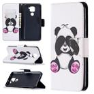 For Xiaomi Redmi Note 9 Colored Drawing Pattern Horizontal Flip Leather Case with Holder & Card Slots & Wallet(Panda) - 1