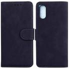 For Sony Xperia 5 V Skin Feel Pure Color Flip Leather Phone Case(Black) - 1