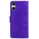 For Sony Xperia 10 VI Skin Feel Pure Color Flip Leather Phone Case(Purple) - 3