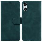 For Sony Xperia 10 VI Skin Feel Pure Color Flip Leather Phone Case(Green) - 1