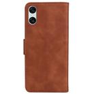 For Sony Xperia 10 VI Skin Feel Pure Color Flip Leather Phone Case(Brown) - 3