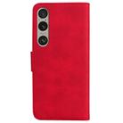 For Sony Xperia 1 VI Skin Feel Pure Color Flip Leather Phone Case(Red) - 3
