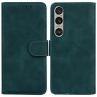 For Sony Xperia 1 VI Skin Feel Pure Color Flip Leather Phone Case(Green) - 1