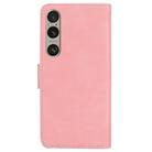 For Sony Xperia 1 VI Skin Feel Pure Color Flip Leather Phone Case(Pink) - 3