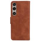 For Sony Xperia 1 VI Skin Feel Pure Color Flip Leather Phone Case(Brown) - 3