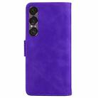 For Sony Xperia 1 VII Skin Feel Pure Color Flip Leather Phone Case(Purple) - 3