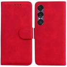 For Sony Xperia 1 VII Skin Feel Pure Color Flip Leather Phone Case(Red) - 1