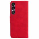 For Sony Xperia 1 VII Skin Feel Pure Color Flip Leather Phone Case(Red) - 3