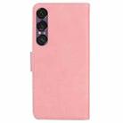 For Sony Xperia 1 VII Skin Feel Pure Color Flip Leather Phone Case(Pink) - 3