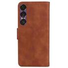 For Sony Xperia 1 VII Skin Feel Pure Color Flip Leather Phone Case(Brown) - 3