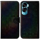 For Honor 90 Lite Colorful Magnetic Buckle Leather Phone Case(Black) - 1