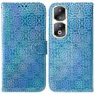 For Honor 90 Pro Colorful Magnetic Buckle Leather Phone Case(Blue) - 1