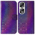 For Honor 90 Pro Colorful Magnetic Buckle Leather Phone Case(Purple) - 1