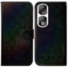 For Honor 90 Pro Colorful Magnetic Buckle Leather Phone Case(Black) - 1