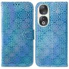 For Honor 90 Colorful Magnetic Buckle Leather Phone Case(Blue) - 1