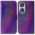 For Honor 90 Colorful Magnetic Buckle Leather Phone Case(Purple) - 1