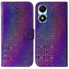 For Honor X5 Plus / Play 40C Colorful Magnetic Buckle Leather Phone Case(Purple) - 1